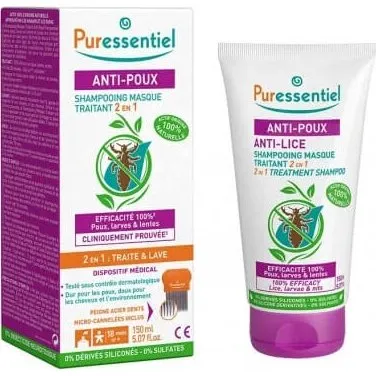 Puressentiel Shampoo Trattante Anti-pidocchi 2 in 1, 150 ml