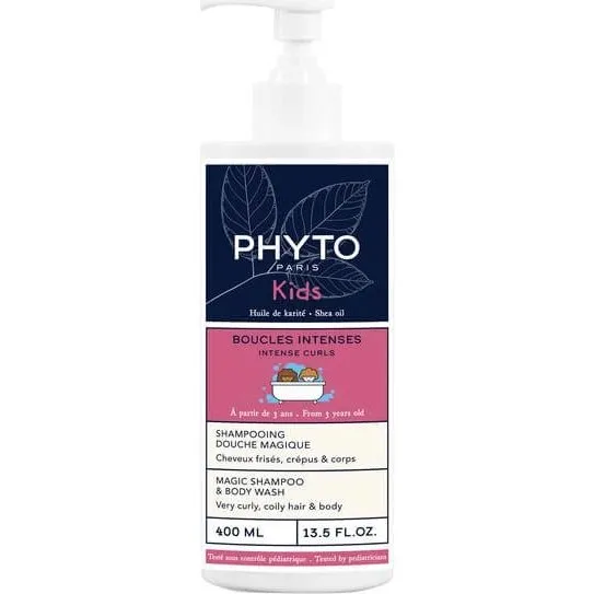 Phyto Curls Shampoo e Bagnoschiuma 2 in 1 per Capelli Ricci, 400 ml