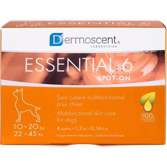Dermoscent Essential 6 Spot On per Cani 10-20 kg, 4 Pipette