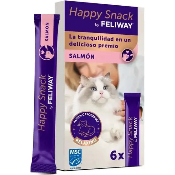 Feliway Happy Snack al gusto di salmone, 6 bustine