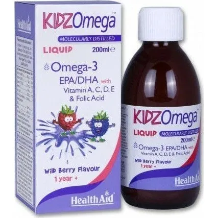 Health Aid KidzOmega Olio di Pesce Omega 3 Frutti di Bosco 200ml