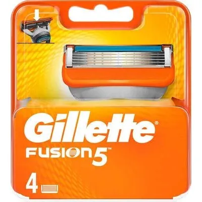 Gillette Fusion 5 Testine di ricambio con nastro lubrificante, 4 pezzi
