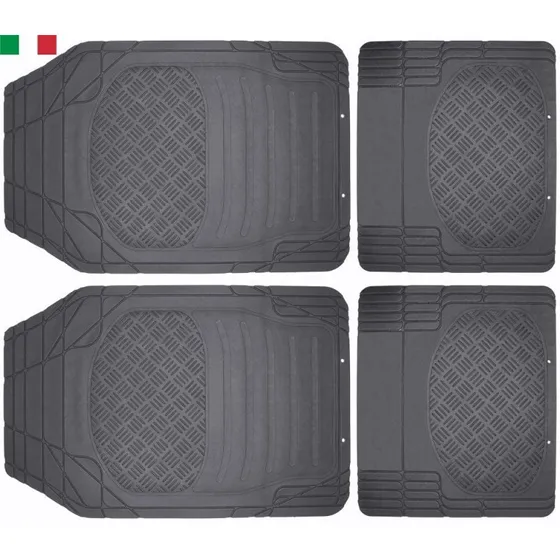 Set Tappeti Auto Universali in Eco Gomma 4 Pezzi
