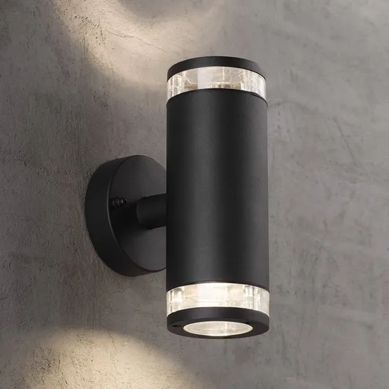 Nordlux Applique da Esterno Birk Double Black - 2 Luci