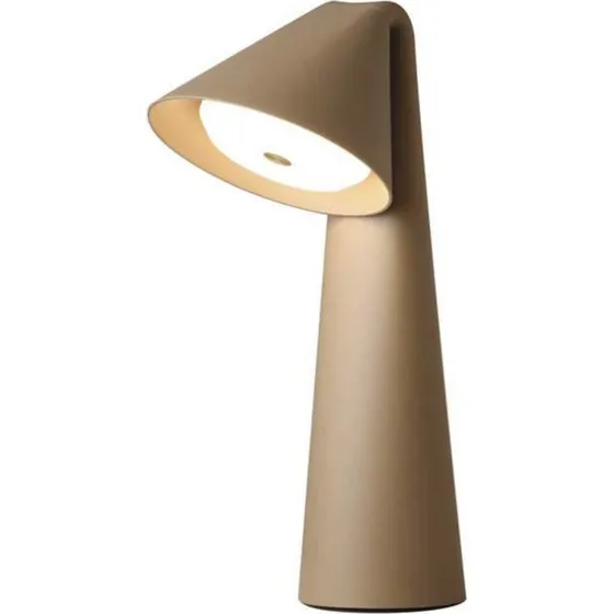 FRANDSEN Lampada da tavolo LED Ami ricaricabile grigio-beige