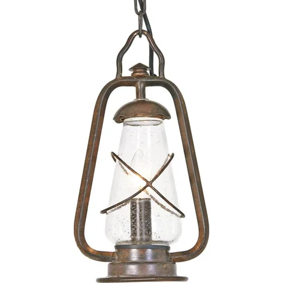 Elstead Lampada a sospensione esterna MINERS, bronzo/trasparente, IP43