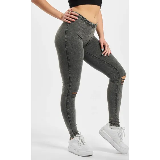 Urban Classics Leggings da Donna con Taglio al Ginocchio - Grigio Sport