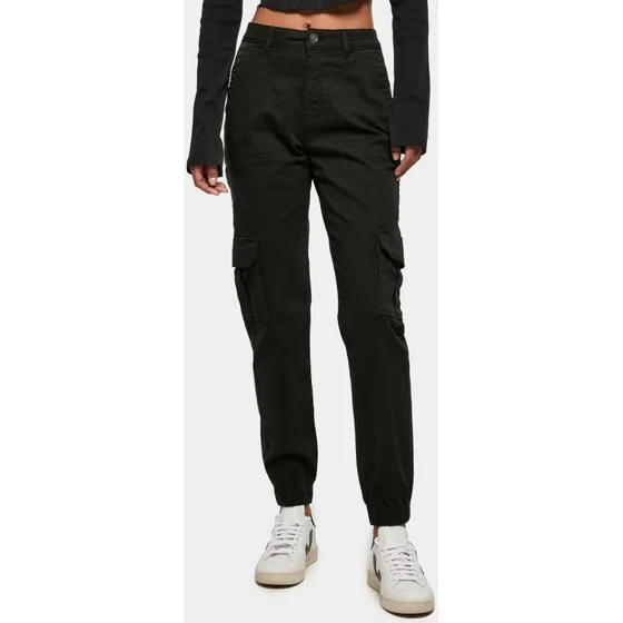 Urban Classics Jeans Cargo Donna in Cotone Nero