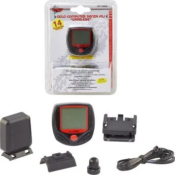 Rhutten 263546 Computer Bicicletta Wireless Nero Rosso