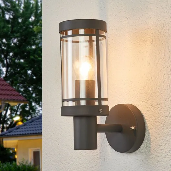 Lindby Applique da Parete Esterna Djori Grigio Scuro