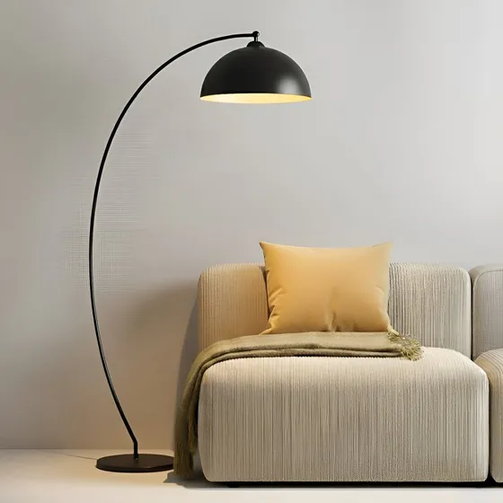 Lindby Lampada ad Arco Jonera Nero e Oro, Metallo, E27