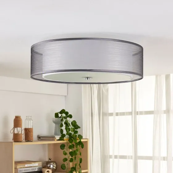 Lindby Plafoniera Tobia Grigio e Bianco - Design Moderno