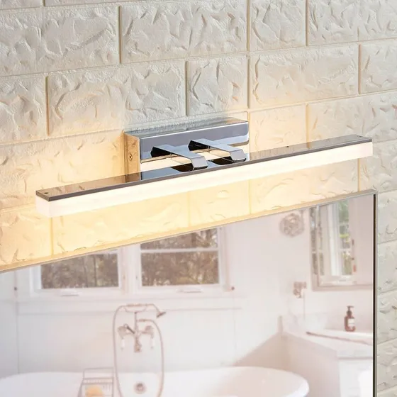 Lucande Applique da Parete Julie 46 IP44 Bianco e Cromo