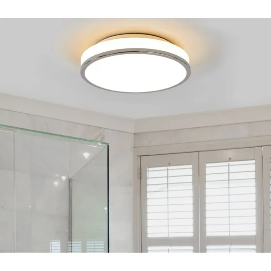 Lindby Lyss Plafoniera LED Cromata IP44 Ø28cm