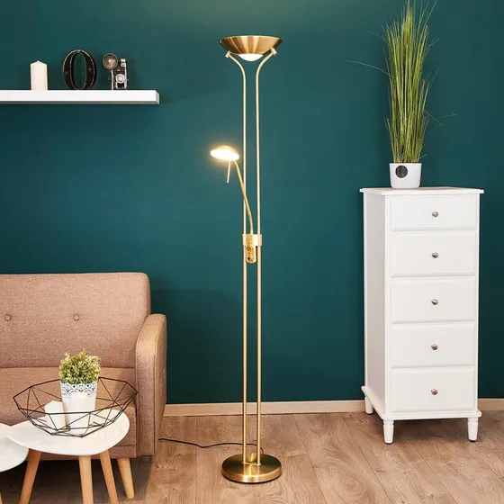 Lindby Lampada da Terra Josefin in Ottone con LED e Dimmer