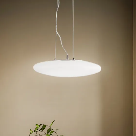 Gunda Lindby Lampada a Sospensione LED in Vetro Opalino e Nichel