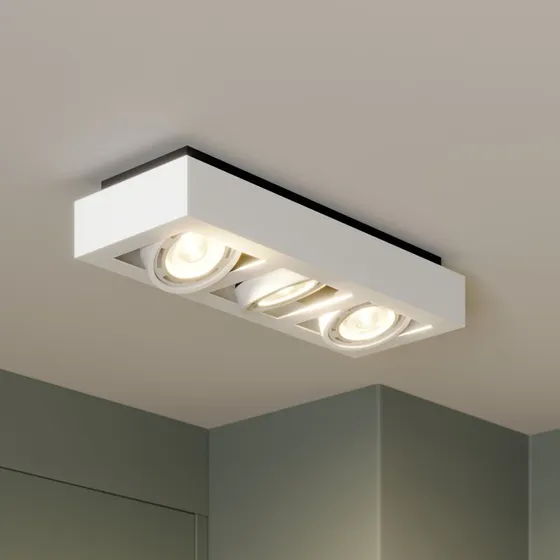 Ronka 3 Plafoniera Bianca con 3 Faretti Orientabili GU10