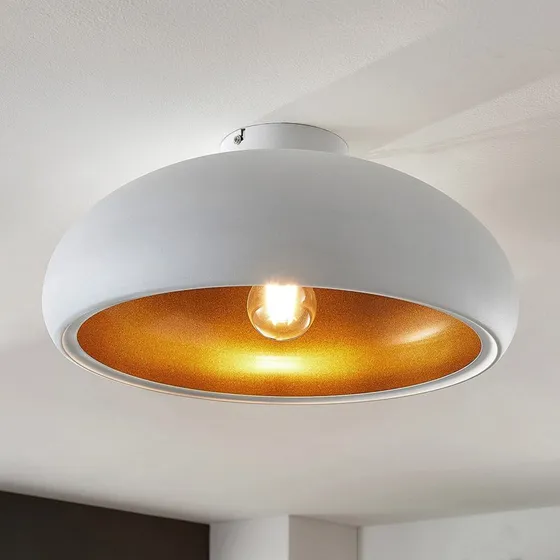 Lindby Gerwina Plafoniera Bianco e Oro - Metallo