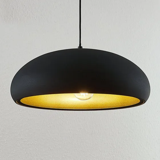 Lindby Gerwina Lampada a Sospensione Nero/Oro, Metallo, 40 cm