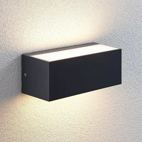 Lindby Nienke Applique da Esterno LED IP65 Grigio Scuro