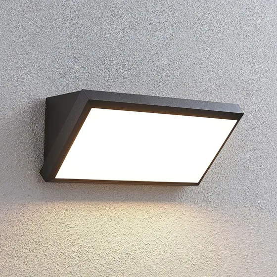Lindby Abby Applique da Parete Esterna con Sensore - Grigio Scuro