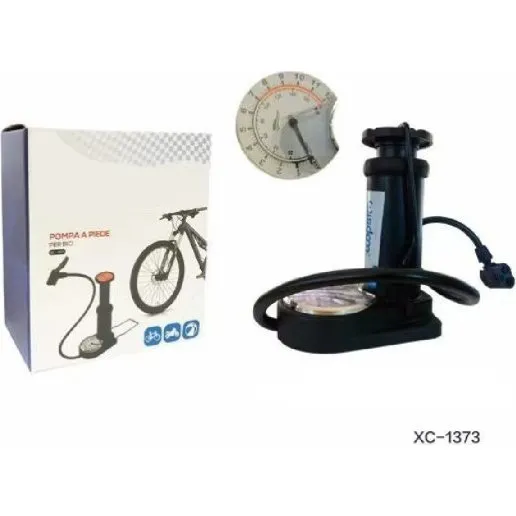 XC1373 Pompa A Pedale Piede Gonfiatore per Bicicletta, Moto e Palle