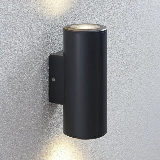 Lindby Nati Round Applique da Esterno IP54 Grigio Scuro