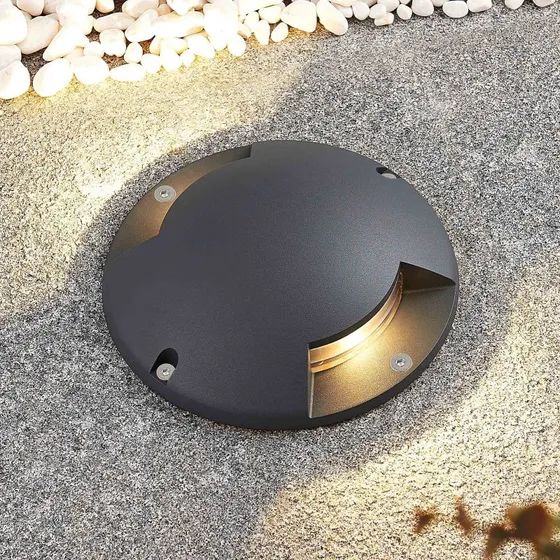 Lindby Cormac 2 LED Spot da Incasso Esterno Grigio Scuro