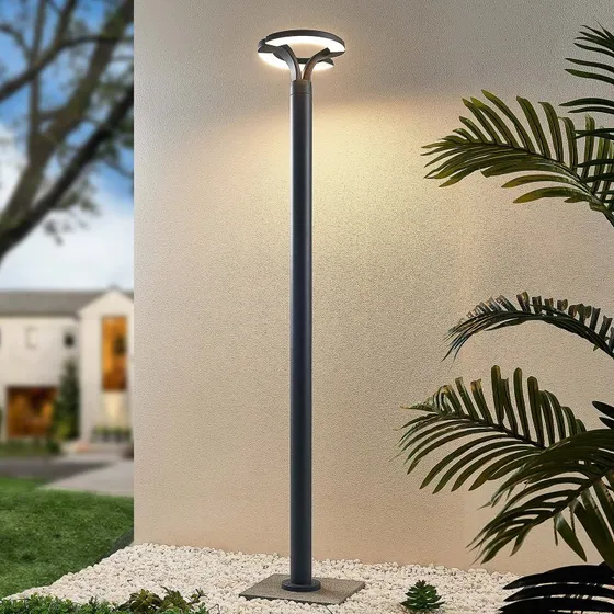 Lindby Keily Lampada da Giardino Cerchio Grigio Scuro