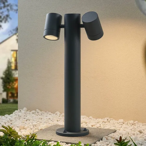Lucande Lampada da Giardino Maloney 2 H50 Grigio Scuro
