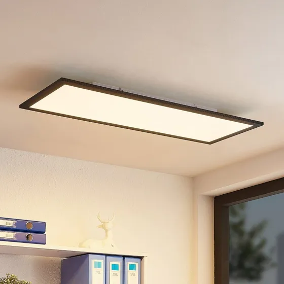 Lindby Nelios Plafoniera LED 4000K 80x30 cm Nero
