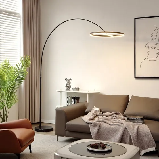 Lucande Lampada da Terra ad Arco Virvera LED - Nera