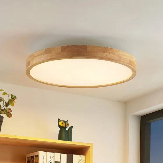 Lindby Plafoniera LED Lanira Ø 60 cm - Legno e CCT