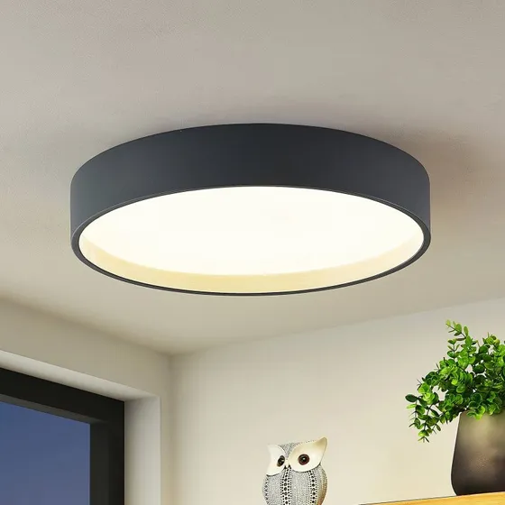 Lindby Todor Plafoniera LED Grigia con Telecomando