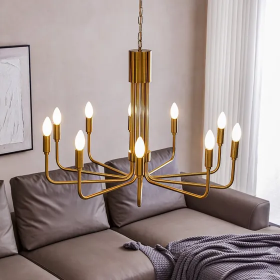 Elanova 10 Lindby Lampadario in Ottone con 10 Luci