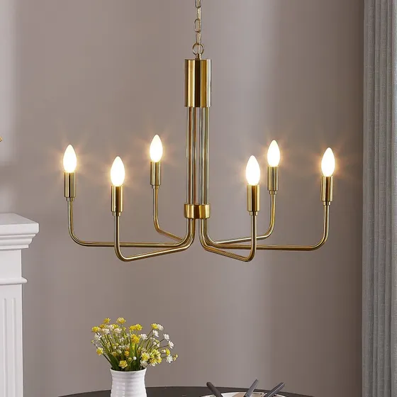 Lindby Elanova 6 Lampadario in Ottone con 6 Luci