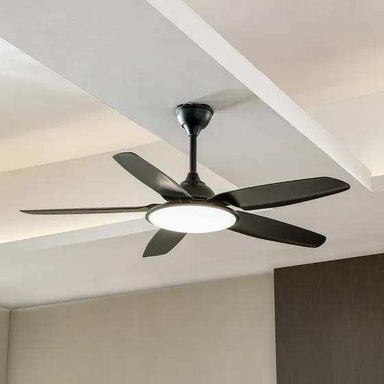 Lucande Divian Ventilatore da Soffitto LED Nero con CCT