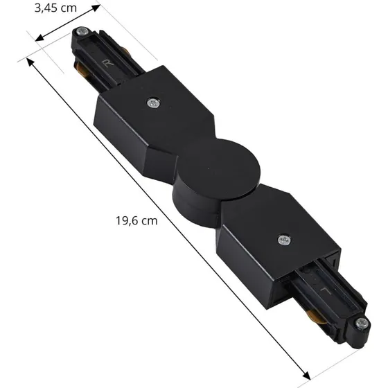 Lindby Linaro Connettore Regolabile Nero per Binari Monofase