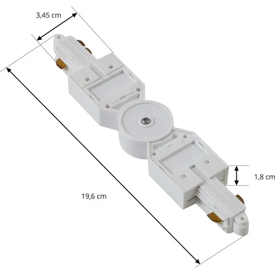 Lindby Linaro Connettore Regolabile Bianco per Binario Monofase