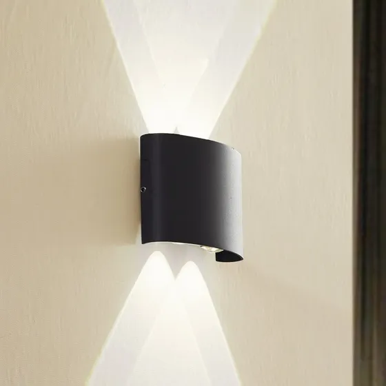 Applique da esterni LED Lindby Ithan, 2 luci, Antracite, 12 cm