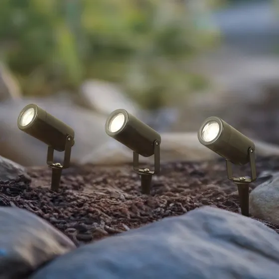 Lindby Lampada da Giardino Thorgal con Picchetto, Set da 3, Nero