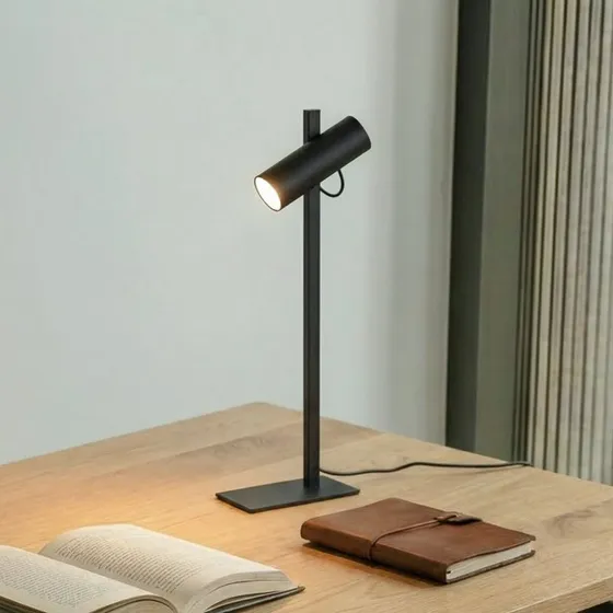 Lucande Lampada da Tavolo Lysias Nero in Metallo
