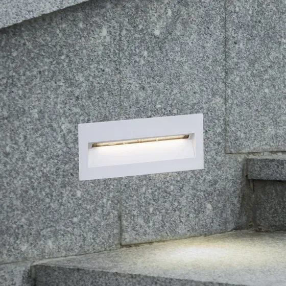 Lucande Loya Applique LED da Incasso Bianca IP54 23x8 cm