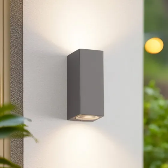 Lucande Applique da Esterno Xava Grigia - Luce Up/Down