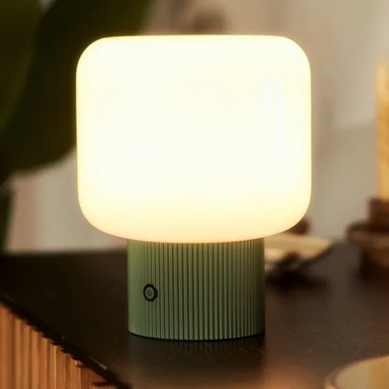 Lucande Lampada da Tavolo LED Ricaricabile Katrin Palme, Verde