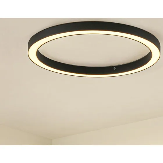 Lucande Plafoniera LED Neor Nera Ø 60 cm Dimmerabile CCT