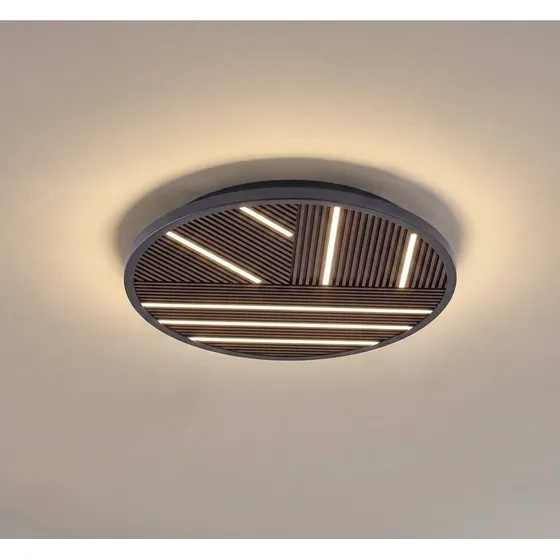 Lucande Plafoniera LED Orven Ø 50 cm, Legno e Metallo, Dimmerabile