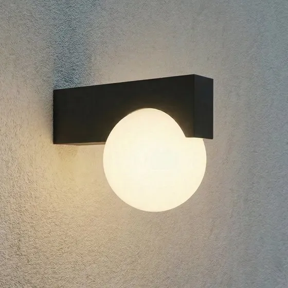 Applique da esterni LED Lucande Vijon, Nera, CCT, IP44