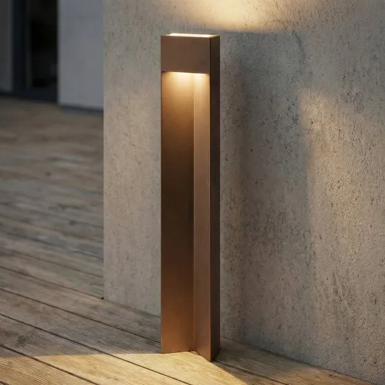 Lucande Lampione a LED Kaholo Marrone 90 cm IP44