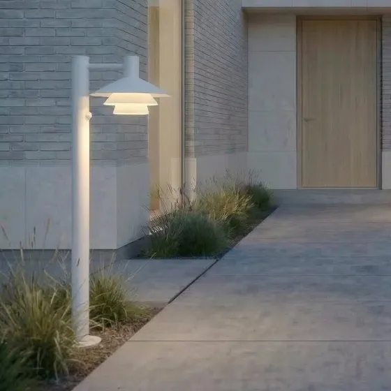 Lampione a LED Lucande Montaro Bianco 100 cm con Sensore